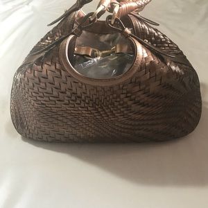 Cole Haan Genevieve Weave Bronze Leather Tote